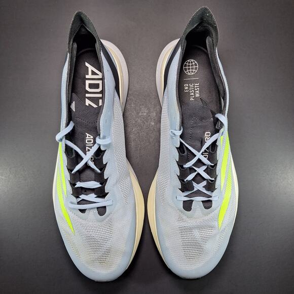 Adidas Adizero Boston 12 Wonder Blue Lucid Lemon Shoes ID4233 Men's Size 12 - Picture 7 of 12